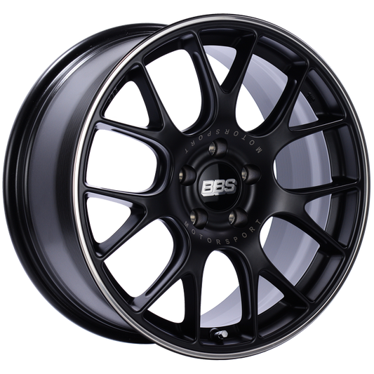 BBS CH-R 18x8.5 Satin Black Polished Alloy Wheel with 5x112 Bolt Pattern and +38 Offset