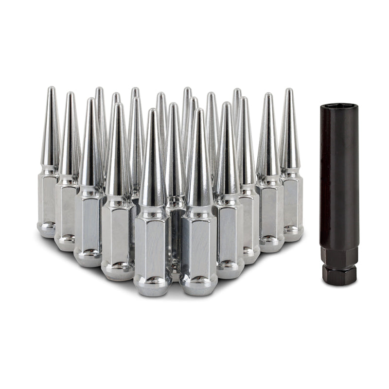 Mishimoto Steel Spiked Lug Nuts M12x1.5 – Chrome, 20-Piece Set for BMW Z3