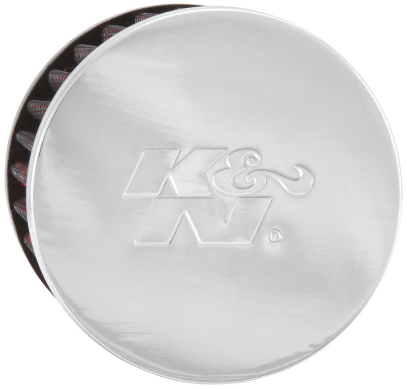 K&N Engineering 62-1480 Chrome Finish Rubber Base Crankcase Vent Filter with 1.75-inch Flange