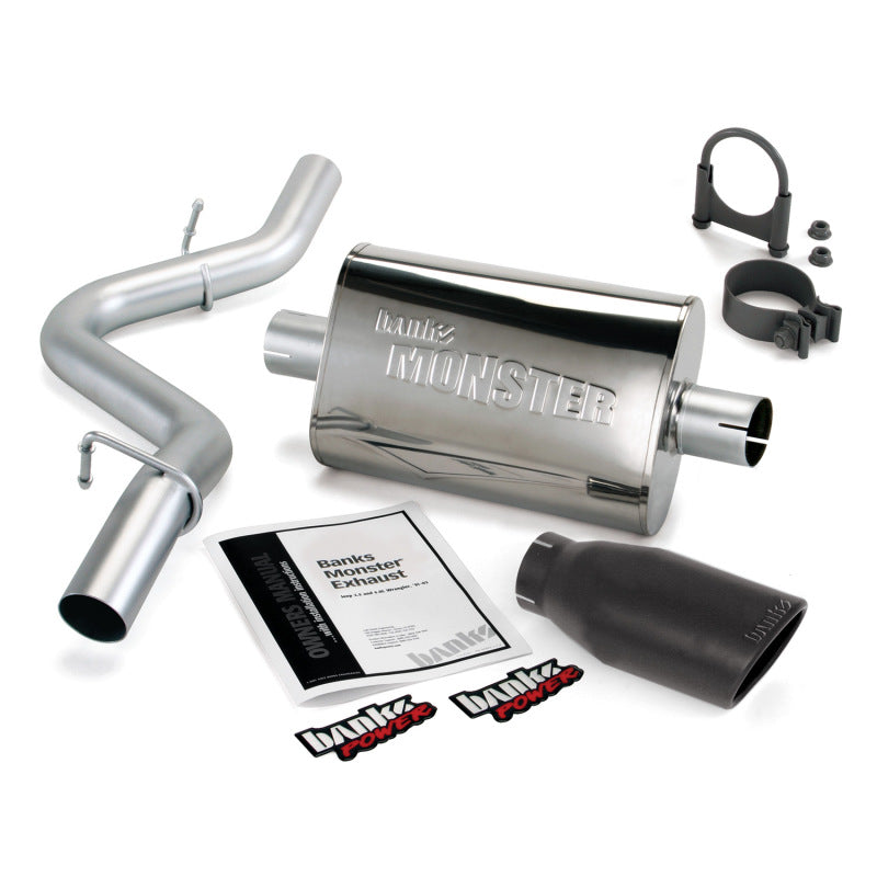 Banks Power 97-99 Jeep Wrangler 2.5/4.0L Slip-Fit Cat Monster Exhaust System with Black Tip