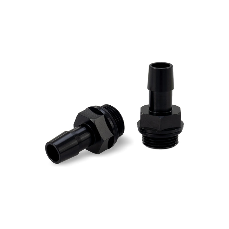 Mishimoto M20x1.5 to 1/2 inch Push-On Hose Barb Fittings – Black Aluminum, 2 Pack