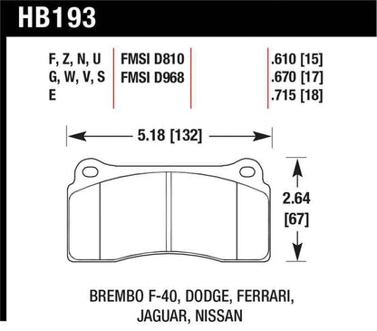 Hawk Rotora FC4 DTC-60 Race Brake Pads