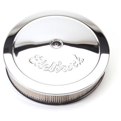 Edelbrock Part #1221 Triple Chrome Round Air Cleaner for 5-1/8" Carburetors