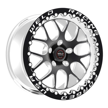 Weld S77 17x10-inch Black Single Beadlock Wheel with 5x120mm Bolt Pattern and High Pad for Street and Race Use