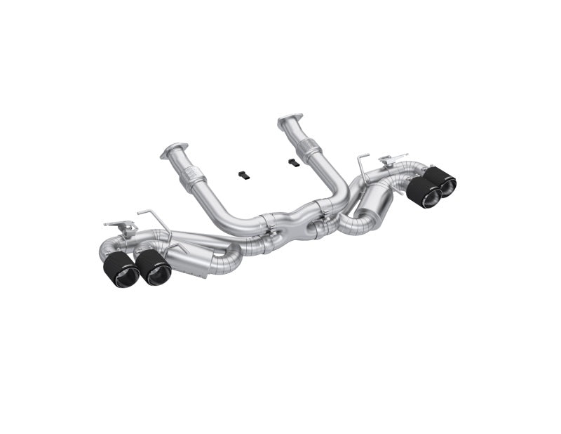 MBRP Armor Pro Series 3-inch Active Cat Back Exhaust System with Quad Carbon Fiber Tips for Chevrolet Corvette C8 (2020-2025)