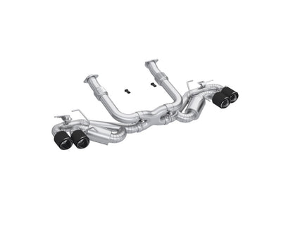 MBRP Armor Pro Series 3-inch Active Cat Back Exhaust System with Quad Carbon Fiber Tips for Chevrolet Corvette C8 (2020-2025)