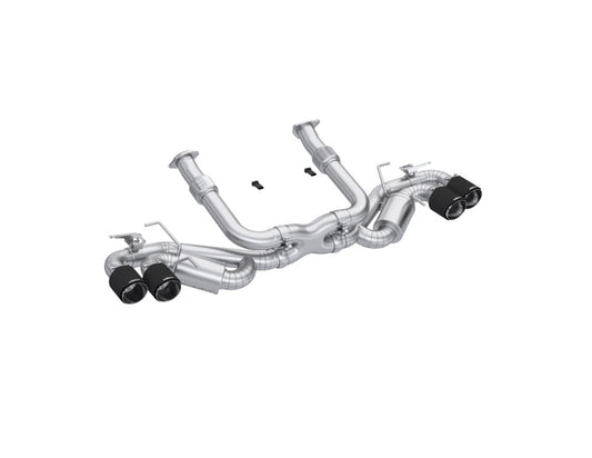 MBRP Armor Pro Series 3-inch Active Cat Back Exhaust System with Quad Carbon Fiber Tips for Chevrolet Corvette C8 (2020-2025)
