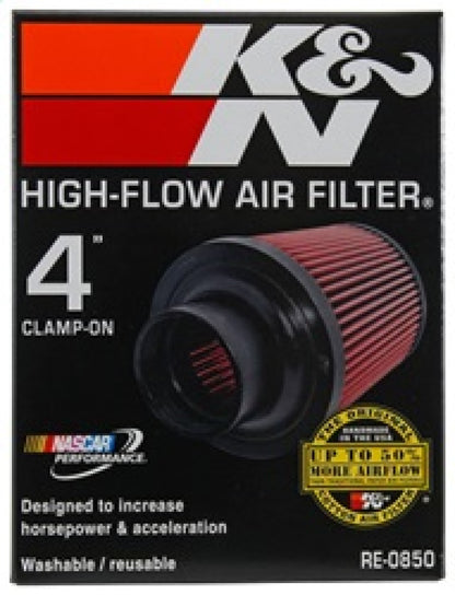 K&N Engineering Universal Air Filter Part RE-0850 – 4 Inch Flange, Reusable Washable Air Intake Filter