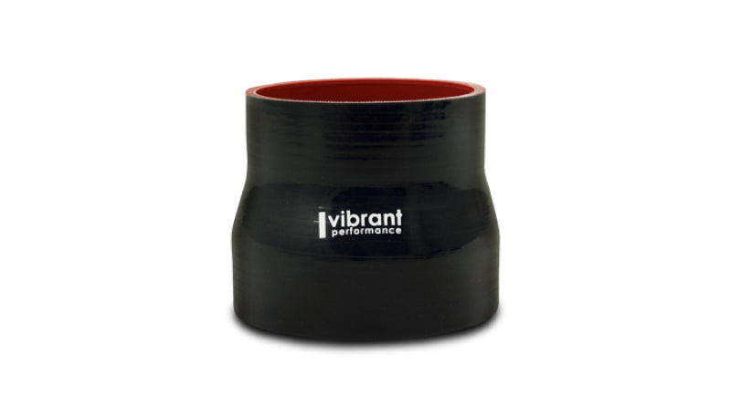 Vibrant 4 Ply Reinforced Silicone Transition Connector - 4 inch I.D. to 5 inch I.D., 3 inch Length, Black