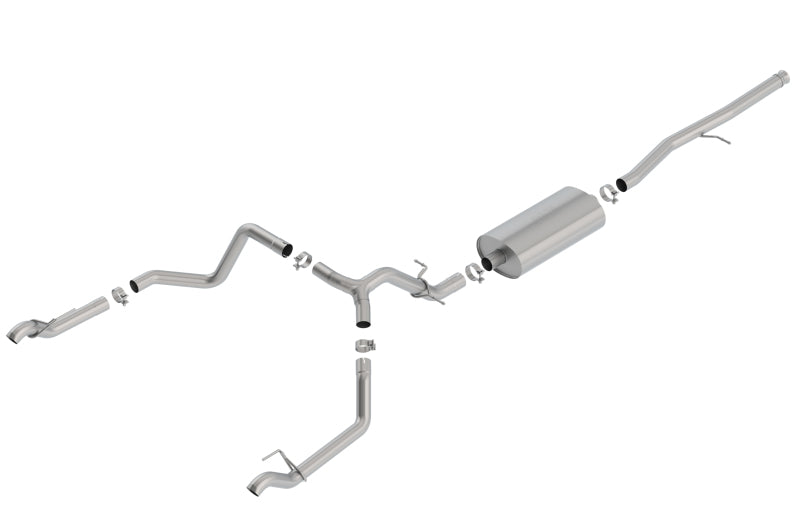 Borla Touring Cat-Back Exhaust System for 2019-2026 Chevrolet Silverado 1500 & GMC Sierra 1500 with 5.3L V8 - Crew and Extended Cab, Factory Split Rear Exit, Reuse Factory Tips
