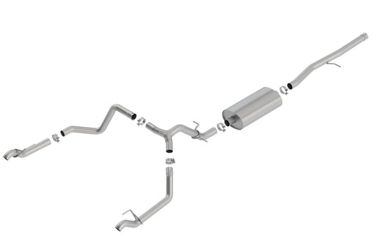 Borla Touring Cat-Back Exhaust System for 2019-2026 Chevrolet Silverado 1500 & GMC Sierra 1500 with 5.3L V8 - Crew and Extended Cab, Factory Split Rear Exit, Reuse Factory Tips