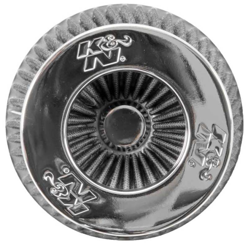 K&N Engineering Universal Chrome Round Tapered Air Filter Part RG-1001WT – 4-Inch Flange ID, 5.5-Inch Height