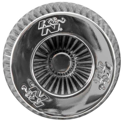 K&N Engineering Universal Chrome Round Tapered Air Filter Part RG-1001WT – 4-Inch Flange ID, 5.5-Inch Height