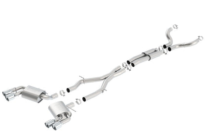 Borla 16-24 Chevrolet Camaro SS & LT1 6.2L V8 Dual Tip Cat-Back Exhaust System with Merge X-Pipe