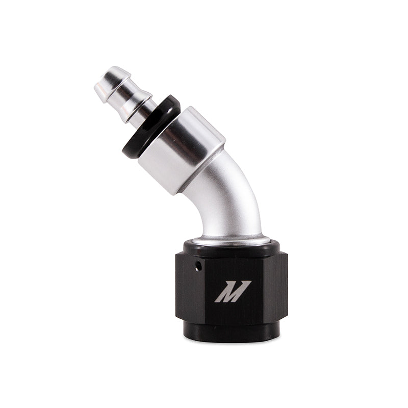 Mishimoto Push-On Swivel End Hose Fitting, 45 Degrees -10AN Aluminum for Automotive Systems