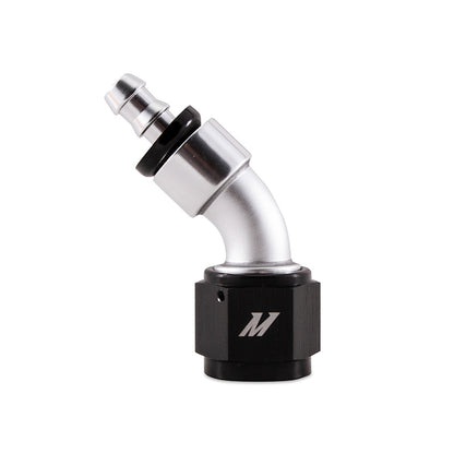 Mishimoto Push-On Swivel End Hose Fitting, 45 Degrees -10AN Aluminum for Automotive Systems