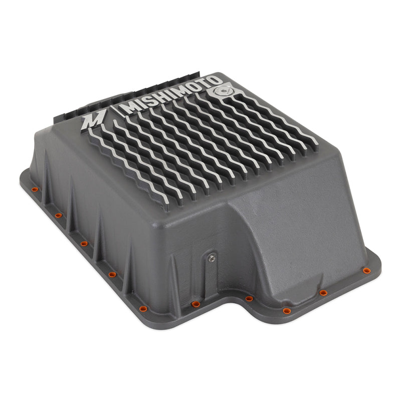 Mishimoto Aluminum Transmission Pan for Ford Powerstroke 1989-2010 – Cast Aluminum, Gunmetal Gray Finish