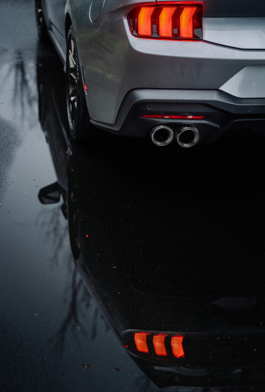MBRP 2024+ Ford Mustang 5.0L T304 Stainless Steel Cat-Back Exhaust with Quad Carbon Fiber Tips (Valve Delete)