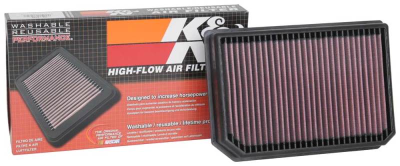 K&N Engineering Part 33-3133 High-Flow Reusable Air Filter for Mercedes-Benz A-Class and CLA-Class