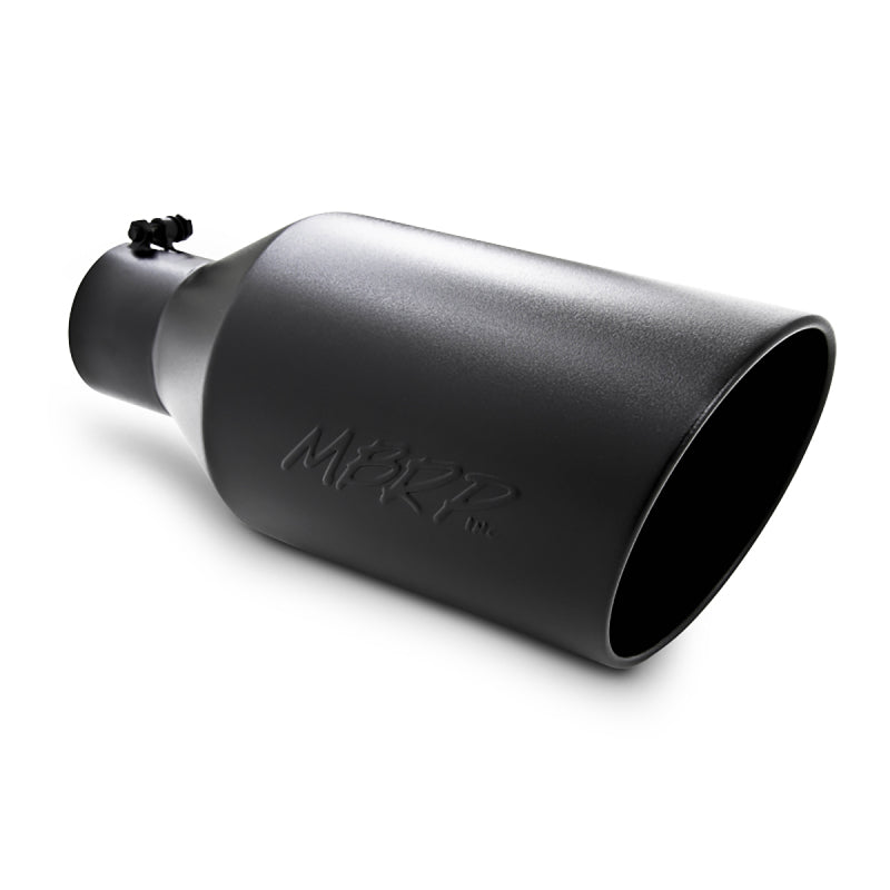 MBRP Universal 8-inch Black Exhaust Tip with Rolled End - Part Number T5128BLK