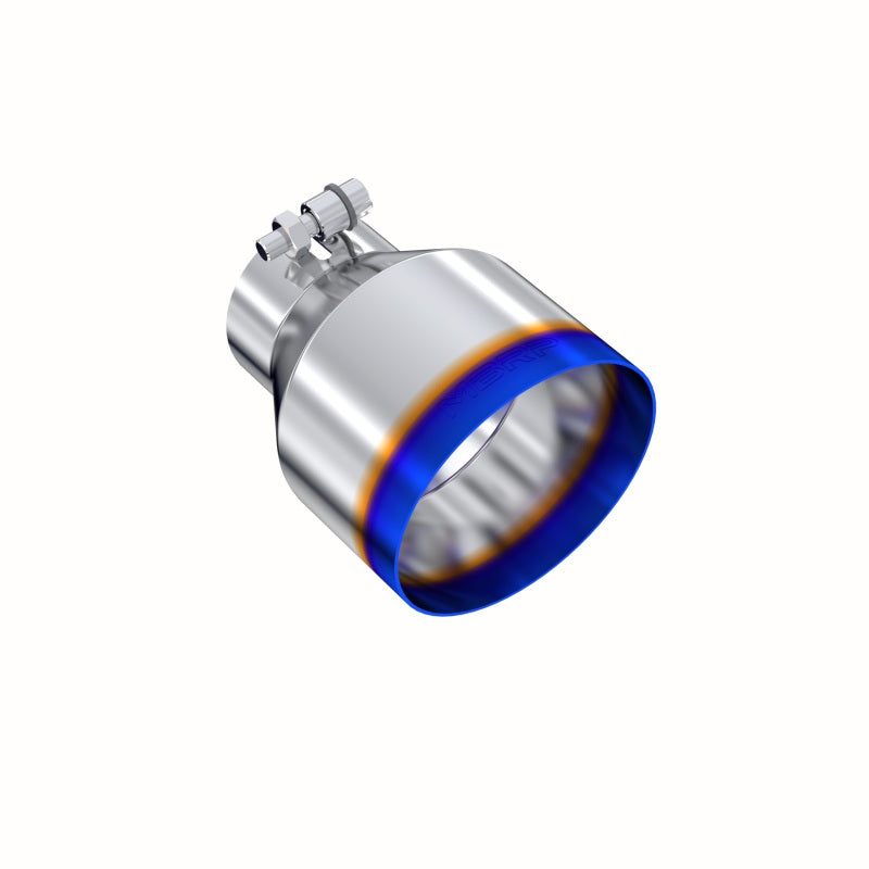 MBRP T304 Stainless Steel Burnt End Angle Cut Exhaust Tip - 3 Inch Inlet, 5 Inch Outlet, 6.5 Inch Length