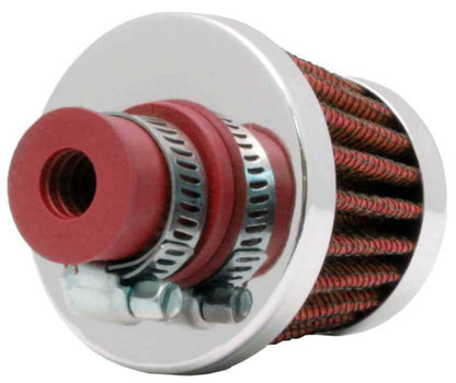 K&N Engineering 62-1600RD Crankcase Vent Filter with Chrome Top and Base for Classic and Racing Applications