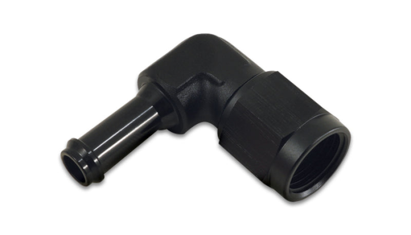 Vibrant -8AN to 1/2 inch Hose Barb 90 Degree Adapter - Anodized Black