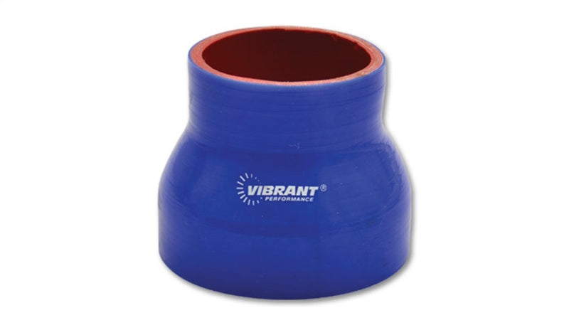 Vibrant 4 Ply Reinforced Silicone Transition Connector - 2 Inch I.D. to 2.5 Inch I.D., 3 Inches Long (Blue)