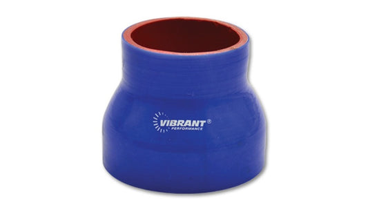 Vibrant 4 Ply Reinforced Silicone Transition Connector - 2 Inch I.D. to 2.5 Inch I.D., 3 Inches Long (Blue)