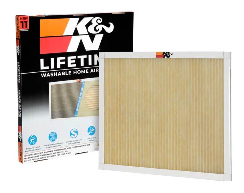 K&N HVAC Filter 20 x 20 x 1 - Reusable Pleated Synthetic Air Filter with MERV 11 Rating