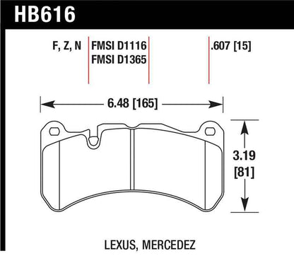 Hawk 08-09 Lexus IS-F Performance Ceramic Street Front Brake Pads
