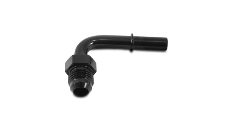 Vibrant 90 Degree Aluminum AN to Male Quick Connect Fitting -6AN with 0.3125-inch Hose Size
