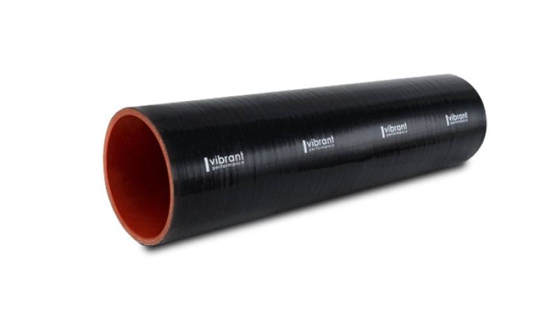 Vibrant Silicone Straight Hose Coupler 0.75 inch ID x 12 inches Long - Gloss Black