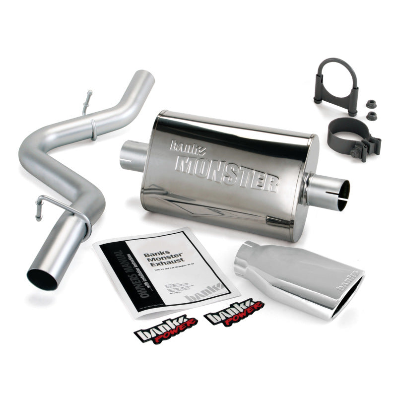 Banks Power 97-99 Jeep Wrangler 2.5/4.0L Slip Fit Cat Monster Exhaust System with Chrome Tip