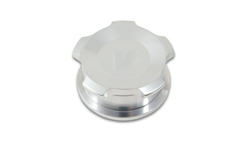 Vibrant 1.5-inch OD Aluminum Weld Bung with Polished Threaded Cap – Automotive Oil Tank Fitting