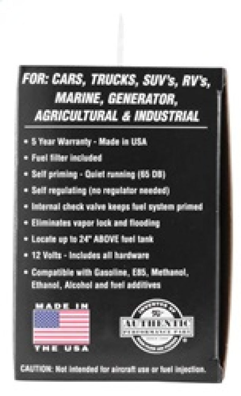 K&N Engineering Performance Electric Fuel Pump 1-2 PSI – Universal Inline Fuel Pump with Filter and Hardware