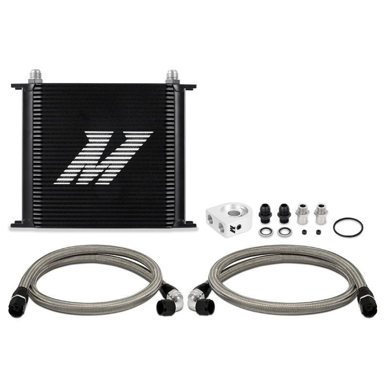 Mishimoto Universal Oil Cooler Kit 34-Row Black - High-Performance Engine Oil Cooling Solution