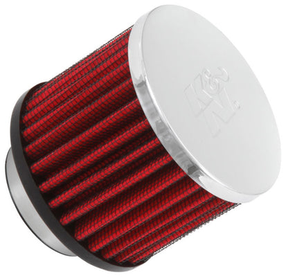 K&N Engineering 62-1460 1.5-inch Flange Chrome Finish Rubber Base Crankcase Vent Filter