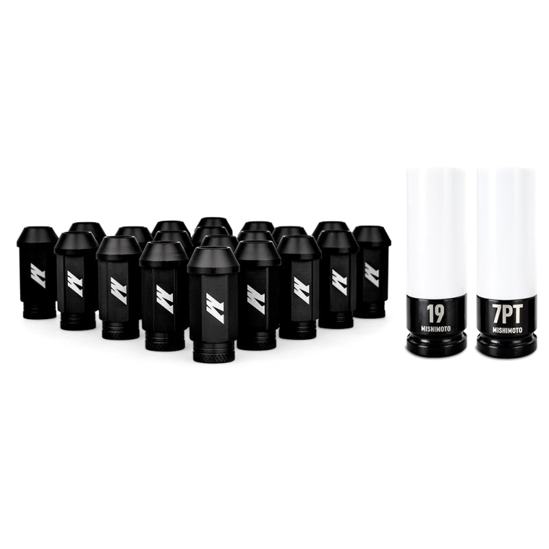 Mishimoto Aluminum Locking Lug Nuts M12x1.25 20-Piece Set in Black