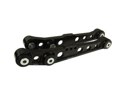 BLOX Racing V2 Billet Rear Lower Control Arms with Poly Bushings for 1996-2000 Honda Civic - Black