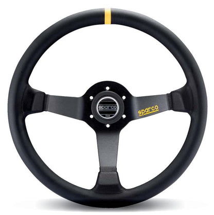 Sparco 015R345MLN Leather Black Steering Wheel for Automotive Use