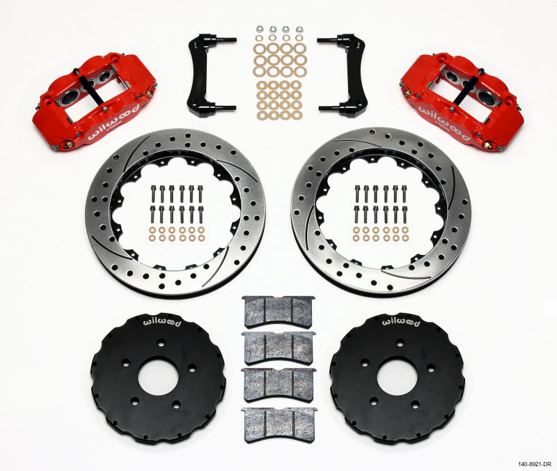 Wilwood Narrow Superlite 6R Front Hat Kit 13.06 Inch Drill Red for 2005-2009 Cadillac XLR and Corvette C6