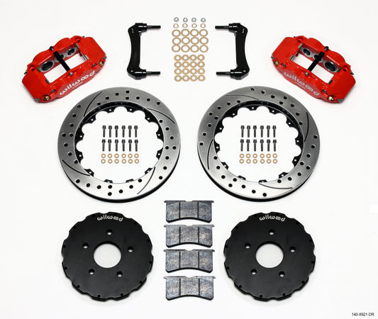 Wilwood Narrow Superlite 6R Front Hat Kit 13.06 Inch Drill Red for 2005-2009 Cadillac XLR and Corvette C6