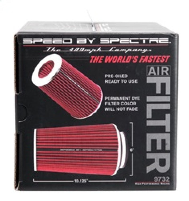 Spectre Adjustable Conical High Performance Racing Air Filter 9-1/2 inches Tall - Red