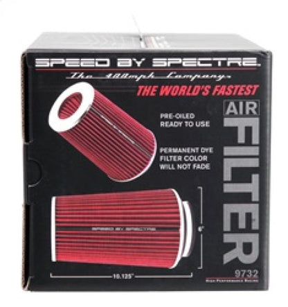 Spectre Adjustable Conical High Performance Racing Air Filter 9-1/2 inches Tall - Red