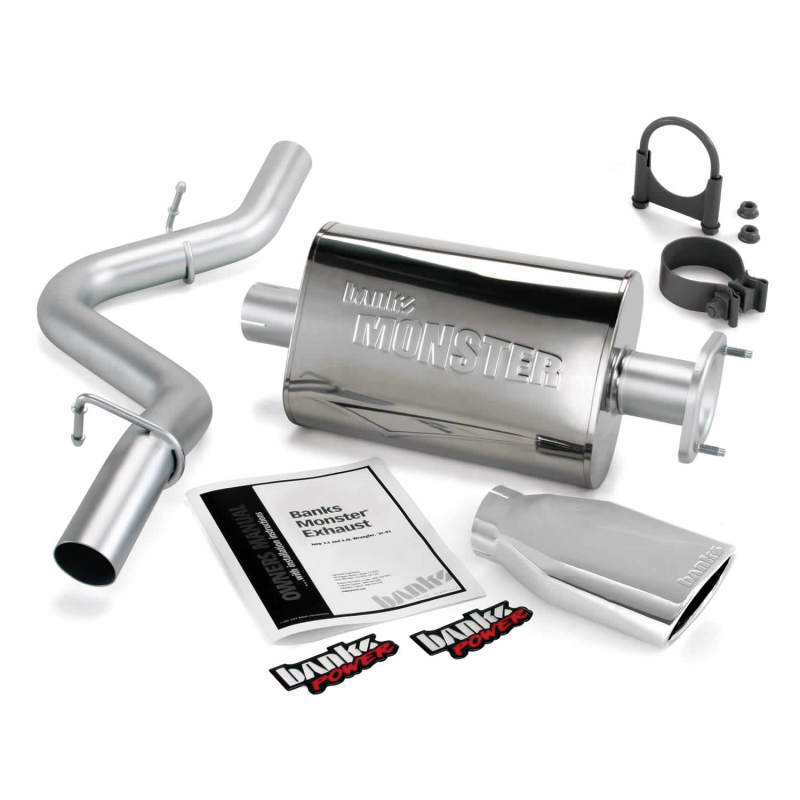 Banks Power 04-06 Jeep Wrangler 4.0L Monster Exhaust System with Stainless Steel 2.5-Inch Tailpipe and Chrome Tip