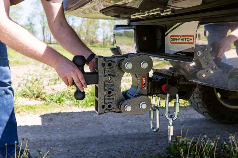 Gen-Y The Boss Torsion-Flex 2in Shank 5in Drop 10K Hitch w/GH-031 Dual-Ball/GH-032 Pintle Lock