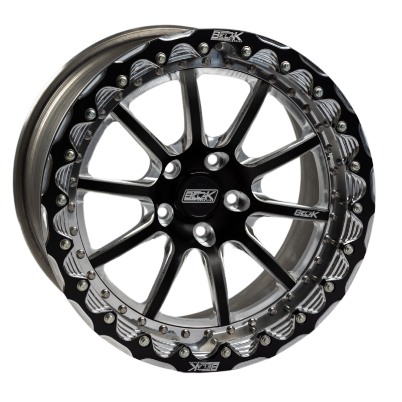 Belak Series 4 17x11 Inch Low Pad Wheel with 7.25 Inch Backspacing - 5x112 Bolt Pattern, Single Beadlock, Part #17115112S47BS-SBL
