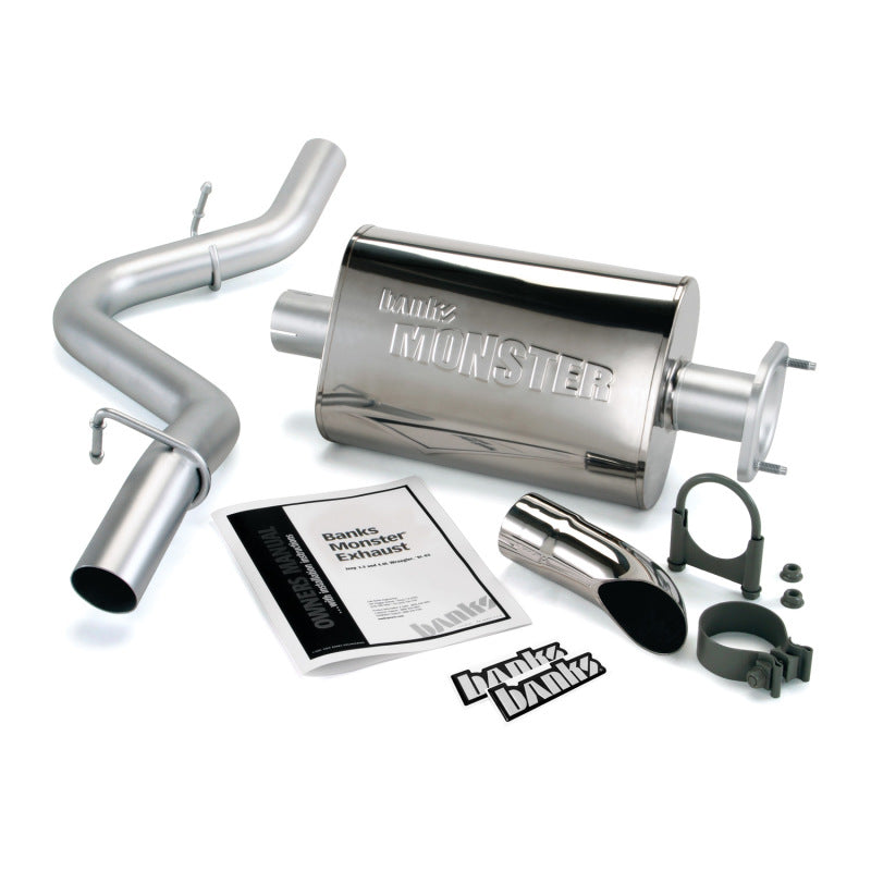 Banks Power 91-95 Jeep 4.0L Wrangler Monster Exhaust System with Stainless Steel Single Exit and Chrome Tip