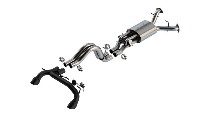Borla 22-24 Ford Bronco Raptor V6 Turbo ATAK Catback Exhaust System with Black Coated Tips - Part #140934CB